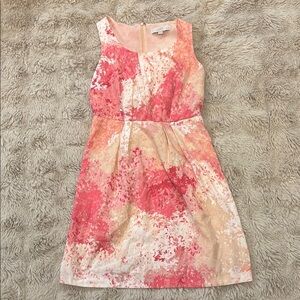 Loft Pink and Cream Sleeveless Dress